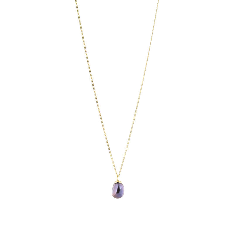 FW23gold necklace glimmer purplepearl