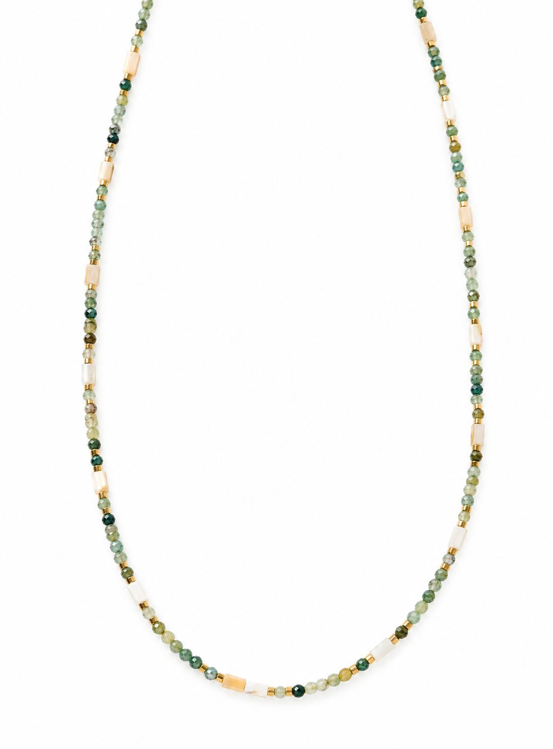 Delicate Green Gemstone Beaded Necklace