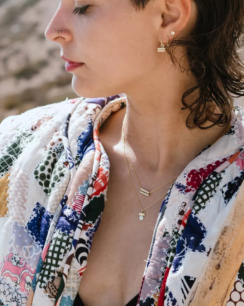 Vaguegraine ketting vague oorbel 5bolletjes